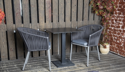 "Каффе" стол из HPL квадратный 64х64см, цвет "серый гранит" 