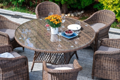 "Эспрессо–150 R" обеденная группа плетеная, цвет коричневый "Эспрессо–150 R" обеденная группа плетеная, цвет коричневый