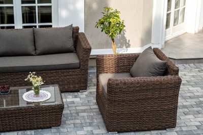 "Капучино" лаунж-зона из искусственного ротанга, цвет коричневый "Капучино" лаунж-зона из искусственного ротанга, цвет коричневый