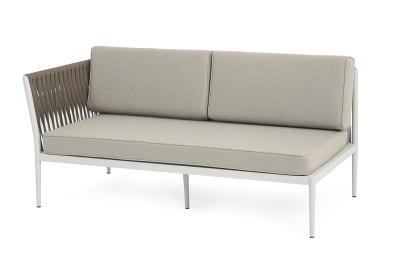 "Касабланка" правый модуль плетеный из роупа, каркас алюминий светло-серый (RAL7035) муар, роуп серо-коричневый 23мм, ткань бежевая 15052 "Касабланка" правый модуль плетеный из роупа, каркас алюминий светло-серый (RAL7035) муар, роуп серо-коричневый 23мм, ткань бежевая 15052