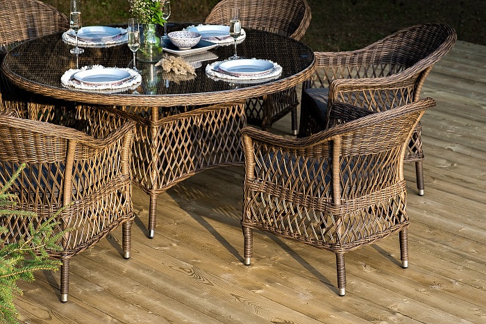 Эспрессо-150 S обеденная группа плетеная, цвет коричневый - фото 7