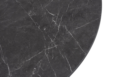 "Монти" журнальный стол из HPL D80 H40 см, цвет столешницы "серый мрамор", подстолье черное муар