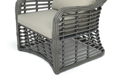 "Ницца" кресло из искусственного ротанга, цвет серый