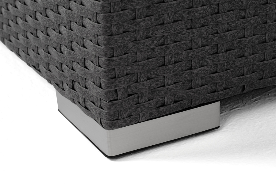 Лунго кашпо для цветов большое плетеное из искусственного ротанга, цвет графит - фото 6