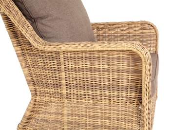 "Гляссе" кресло плетеное из искусственного ротанга, цвет соломенный