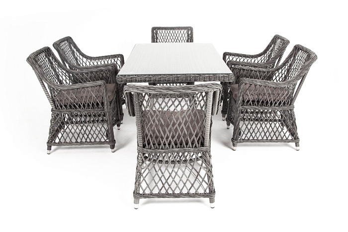 Латте обеденная группа плетеная, цвет графит - фото 8