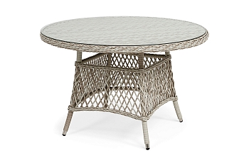 "Эспрессо" плетеный круглый стол, диаметр 118 см, цвет бежевый