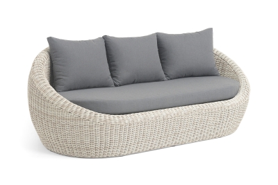 "Барселона" диван из искусственного ротанга трехместный, цвет бежевый