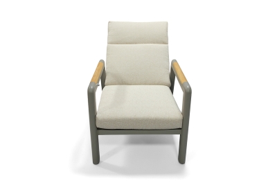 "Бари" кресло, каркас алюминий, цвет светло-серый 