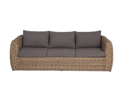 "Кальяри" диван трехместный плетеный из искусственного ротанга (гиацинт), цвет соломенный