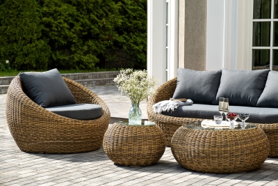 "Барселона" лаунж-зона из искусственного ротанга, цвет соломенный "Барселона" лаунж-зона из искусственного ротанга, цвет соломенный