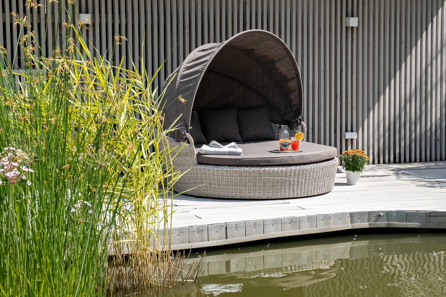 Стильяно плетеная кровать круглая, цвет бежевый - фото 6