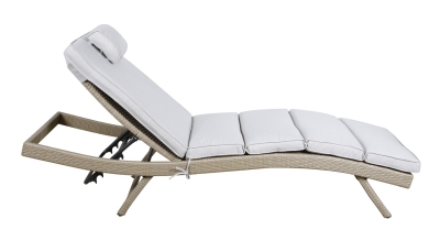 "Лиссабон" шезлонг из искусственного ротанга, цвет соломенный