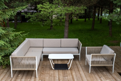 "Касабланка" модульная лаунж-зона из роупа (веревки), каркас из алюминия