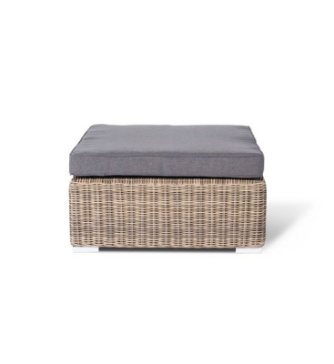 "Лунго" плетеная оттоманка с подушкой, цвет соломенный