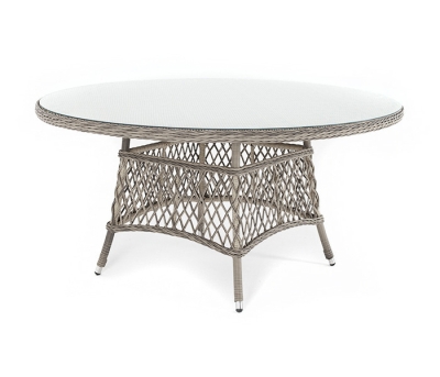 "Эспрессо" плетеный круглый стол, диаметр 150 см, цвет бежевый