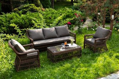 "Гранд Латте" лаунж-зона из искусственного ротанга, цвет коричневый