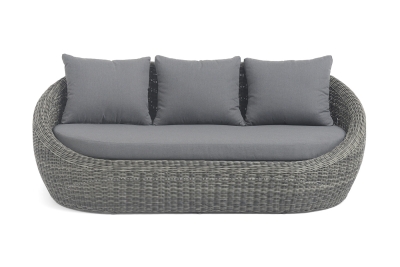 "Барселона" диван из искусственного ротанга трехместный, цвет графит