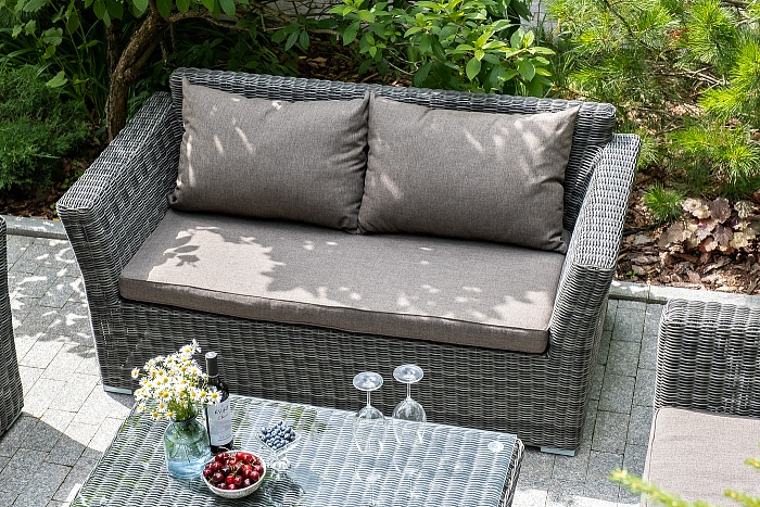 Капучино сингл лаунж-зона из искусственного ротанга, цвет графит - фото 7