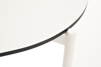 "Диего" журнальный стол из HPL 120х60 H40, каркас белый муар, цвет "молочный"