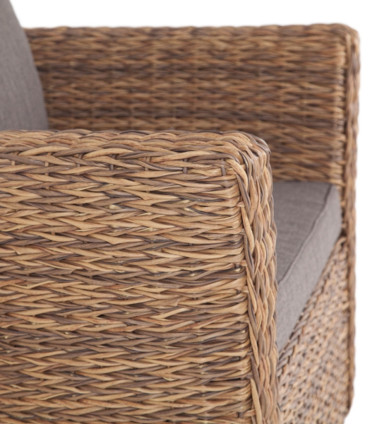 Капучино кресло из искусственного ротанга (гиацинт), цвет соломенный - фото 2