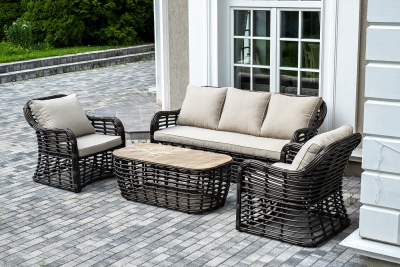 "Ницца" лаунж-зона из искусственного ротанга, цвет бронзовый