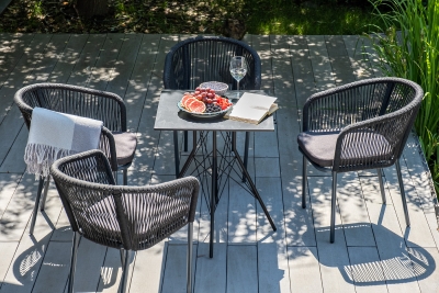 "Форли" обеденная группа на 4 персоны, квадратный стол, цвет "серый гранит" "Форли" обеденная группа на 4 персоны, квадратный стол, цвет "серый гранит"