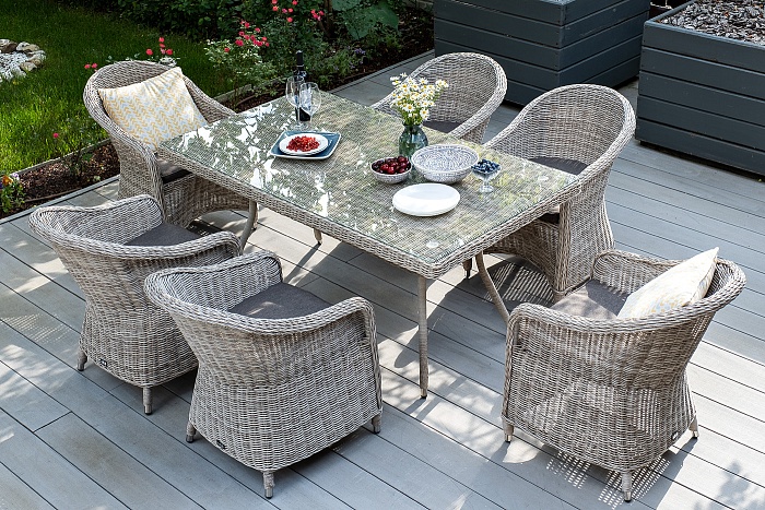 Равенна плетеное кресло из искусственного ротанга, цвет бежевый - фото 12