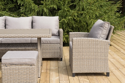 "Мэдисон" обеденная группа из искусственного ротанга, цвет соломенный (К)