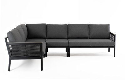 "Париж" угловой модульный диван, каркас из алюминия, цвет серый