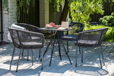 "Конте" интерьерный стол из HPL 63x63см, цвет "серый гранит" "Конте" интерьерный стол из HPL 63x63см, цвет "серый гранит"