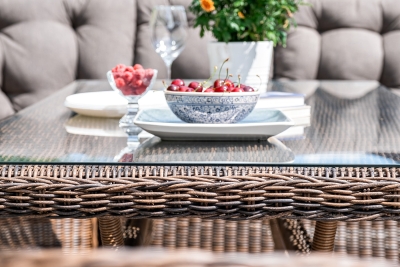 "Базелла" обеденная группа из искусственного ротанга, цвет коричневый "Базелла" обеденная группа из искусственного ротанга, цвет коричневый