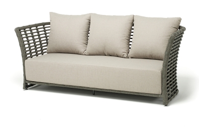 "Валенсия" диван из искусственного ротанга трехместный, цвет серый