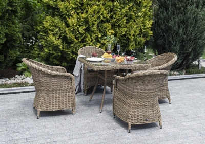 "Фредо" обеденная группа из искусственного ротанга, цвет соломенный