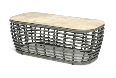 "Ницца" журнальный столик из искусственного ротанга, цвет серый
