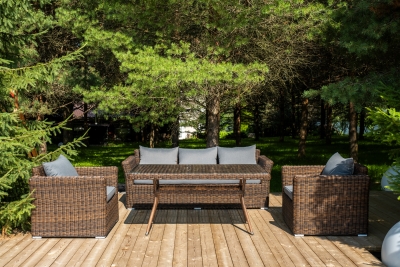 "Моккачино" обеденная группа из искусственного ротанга, цвет коричневый