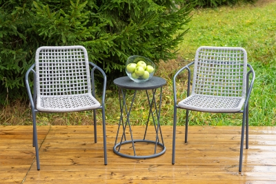 "Тунис" кофейный комплект из алюминия, цвет темно-серый