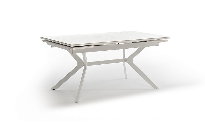 "Меркурий" стол интерьерный раздвижной обеденный из керамики, цвет белый глянцевый Меркурий стол интерьерный раздвижной обеденный из керамики, цвет белый глянцевый - фото 3