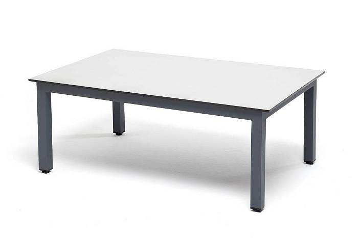Канны журнальный столик из HPL 90х60, H40, каркас темно-серый (RAL 7024), цвет столешницы молочный - фото 2
