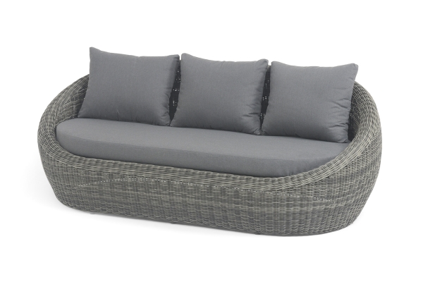"Барселона" диван из искусственного ротанга трехместный, цвет графит