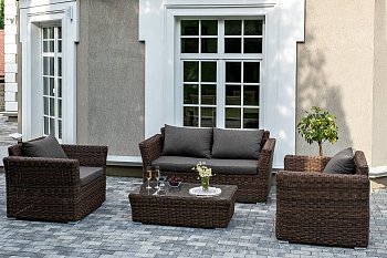 "Капучино Сингл" лаунж-зона из искусственного ротанга, цвет коричневый "Капучино Сингл" лаунж-зона из искусственного ротанга, цвет коричневый