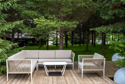 "Касабланка" модульная лаунж-зона из роупа (веревки), каркас из алюминия