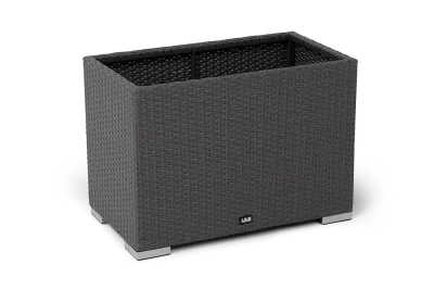 "Лунго" кашпо для цветов большое плетеное из искусственного ротанга, цвет графит "Лунго" кашпо для цветов большое плетеное из искусственного ротанга, цвет графит