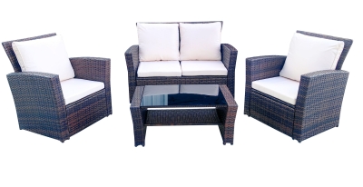 "Портленд" лаунж-зона из искусственного ротанга на 4 персоны, цвет коричневый (К)