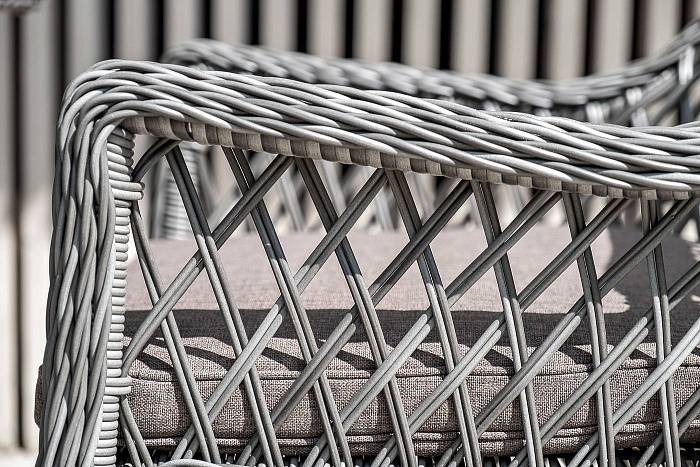 Латте плетеное кресло из искусственного ротанга, цвет графит - фото 10