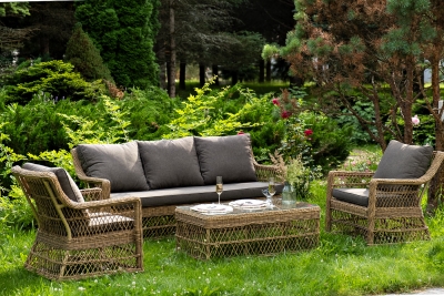 "Гранд Латте" лаунж-зона из искусственного ротанга, цвет соломенный "Гранд Латте" лаунж-зона из искусственного ротанга, цвет соломенный