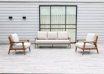 "Копенгаген" лаунж-зона 5-местная плетеная из роупа, каркас тик, цвет бежевый (К)