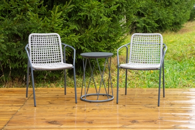 "Тунис" кофейный комплект из алюминия, цвет темно-серый