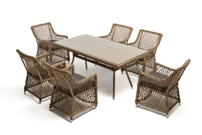 "Латте" обеденная группа плетеная, цвет соломенный "Латте" обеденная группа плетеная, цвет соломенный