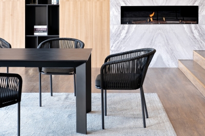 "Венето" обеденная группа на 4 персоны со стульями "Марсель", каркас темно-серый, роуп темно-серый "Венето" обеденная группа на 4 персоны со стульями "Марсель", каркас темно-серый, роуп темно-серый